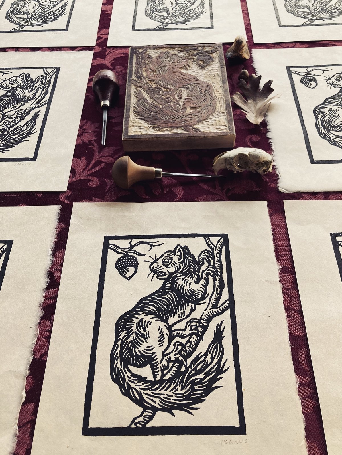 Image of THE LAST ACORN [woodcut print]