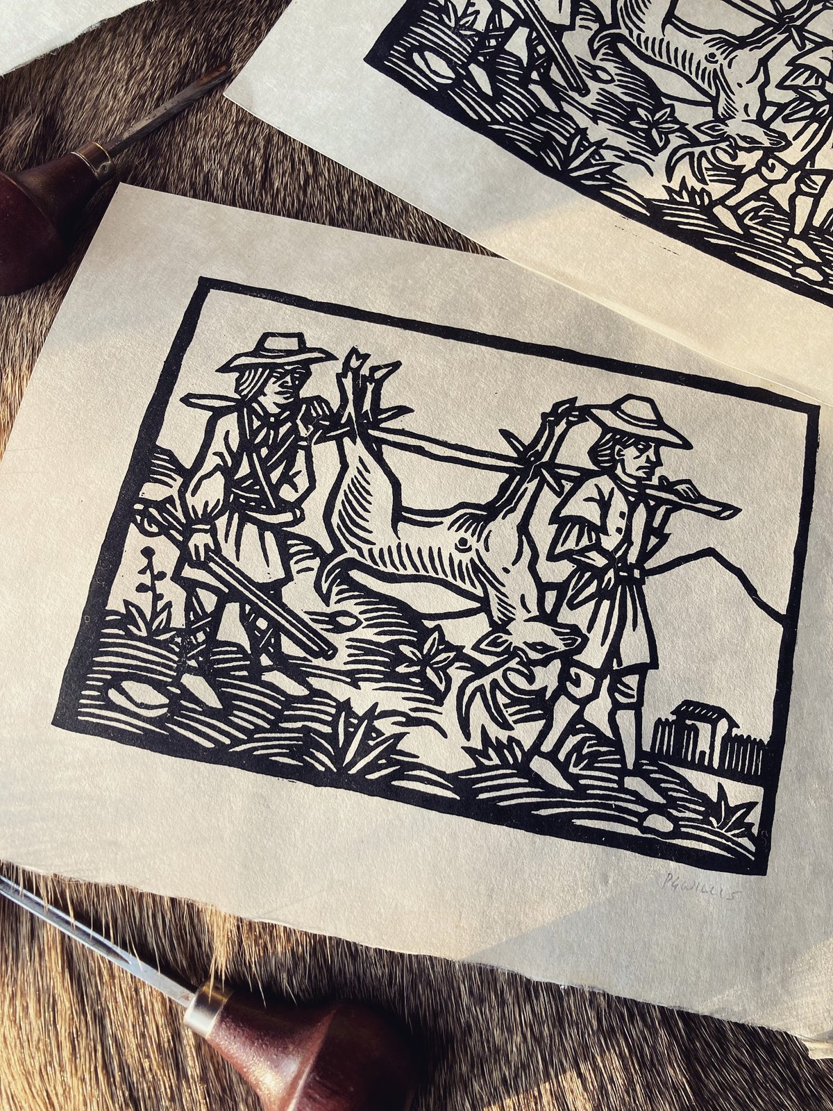 Image of MEAT FOR THE FORT [block print]