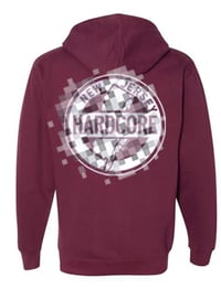 Image 2 of NEW JERSEY HARDCORE ZIP UP HOODIE MAROON/WHITE **PREORDER**