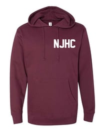 Image 1 of NEW JERSEY HARDCORE HOODIE MAROON/WHITE **PREORDER**