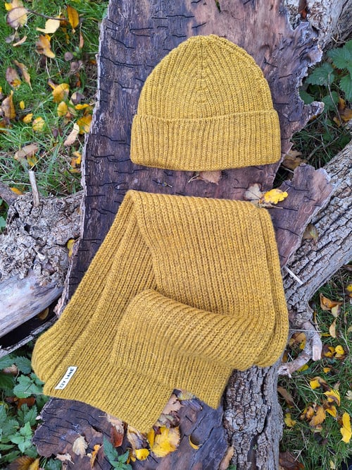 Image of Fisherman's Rib Beanie and Scarf Set