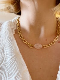 Image 3 of Collier OROS // Quartz rose 