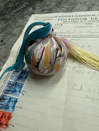 Image 1 of 'The Colours of Charleston' small hand marbled ceramic bauble - No.13