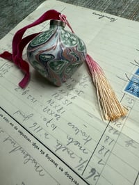 Image 1 of 'The Colours of Charleston' small hand marbled ceramic bauble - No.14
