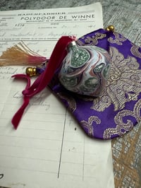 Image 4 of 'The Colours of Charleston' small hand marbled ceramic bauble - No.14