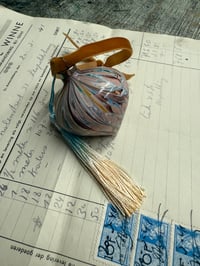 Image 1 of 'The Colours of Charleston' small hand marbled ceramic bauble - No.16