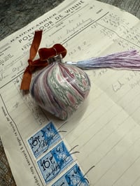 Image 1 of 'The Colours of Charleston' small hand marbled ceramic bauble - No.17