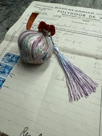 Image 2 of 'The Colours of Charleston' small hand marbled ceramic bauble - No.17