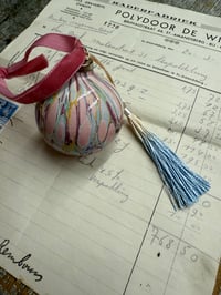 Image 1 of 'The Colours of Charleston' small hand marbled ceramic bauble - No.18
