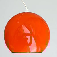 Image 6 of Suspension ronde en opaline orange - verre opalin vintage 1960 - 1970 - Space Age 