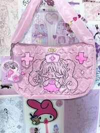 Image 2 of angel nurse bunny heart puffer bag