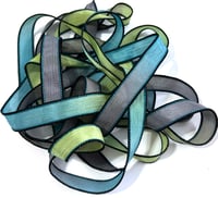 Image 5 of 1PC. ISLAND PALMS 42" hand dyed wrist wrap bracelet silk ribbon//Yoga wrist wrap bracelet ribbon