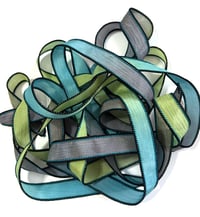 Image 6 of 1PC. ISLAND PALMS 42" hand dyed wrist wrap bracelet silk ribbon//Yoga wrist wrap bracelet ribbon