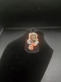 Image 5 of Moss Agate and Neodymium Magnet Ankh Ring Adjustable 