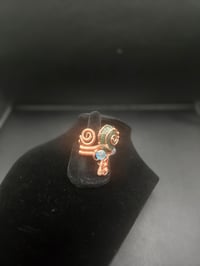 Image 6 of Moss Agate and Neodymium Magnet Ankh Ring Adjustable 