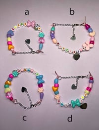 Image 1 of ⋆｡°✩ star wishes⋆｡°✩  kandi pink cord bracelet