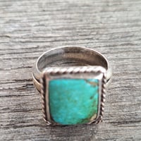 Image 4 of Square Turquoise Ring, c. 1960s