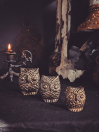 Brass owl set 