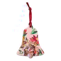 Image 5 of Penelope - Hinoki Wood Ornament - Bell Shaped Ornament - Heart Shaped Cat Ornament - Tulips 