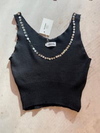 Image 1 of Merino Top with Hand-Sewn Buttons black 