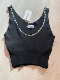 Image 2 of Merino Top with Hand-Sewn Buttons black 