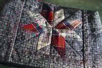 Image 2 of Red Star Patchwork Makeup Bag, Handmade Vintage Fabric Zipper Pouch