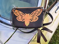 Image 1 of Cicada Rainbow and Black Cork Crossbody Bag