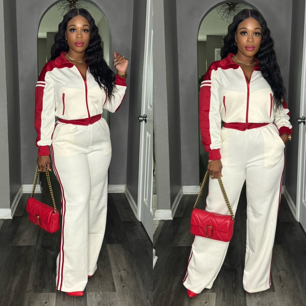 Image of Class Meets Stripes (Oatmeal-Red)