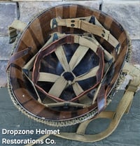 Image 16 of WWII 517th PRCT Airborne McCord Fixed Bale Front Seam Helmet Seaman Paper Co. Liner.