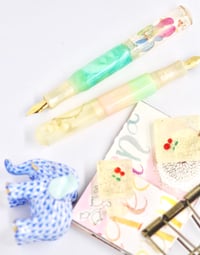 Image 4 of White Flower, Pastel Maximalism - Pocket Fountain Pen