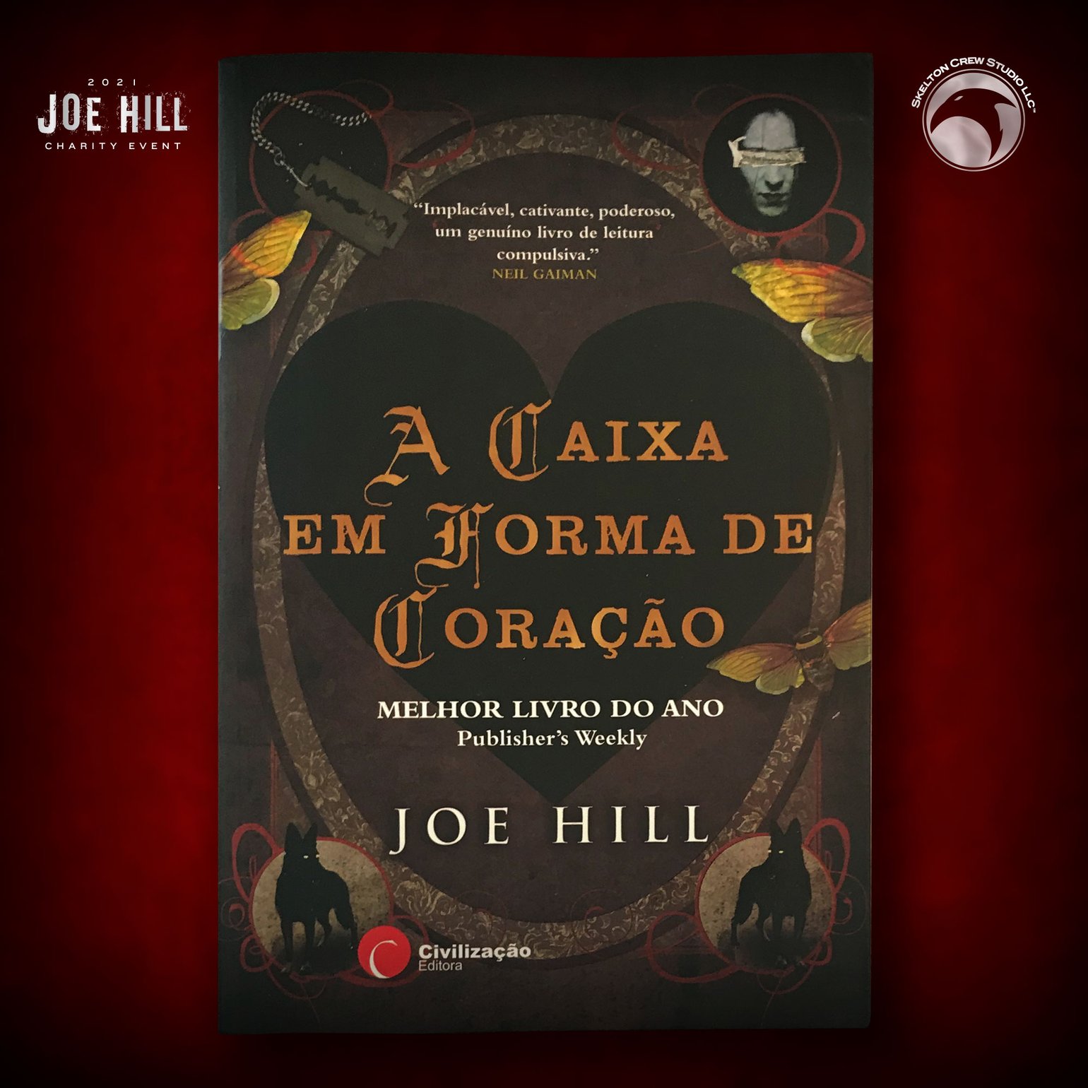 Image of JOE HILL 2025 CHARITY EVENT 50: SIGNED/DOODLED Heart-Shaped Box PB - Portugese