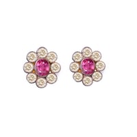 Image 1 of Ruby Halo Stud Earring