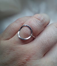 Image 2 of Hammered circle ring