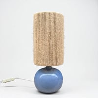 Image 3 of Lampe boule en céramique grès bleu lavande vintage 80 signé Marty Lezoux - Didier Marty