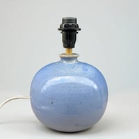 Image 7 of Lampe boule en céramique grès bleu lavande vintage 80 signé Marty Lezoux - Didier Marty
