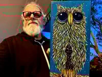 Image 2 of ORIGINAL 14x7 acrylic on stretched canvas ‘Vera Shapiro Had Last Night's Dream In Her Eye'’