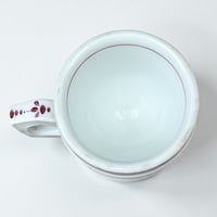 Image 6 of Tasse à café brûlot ancienne en céramique blanche et liserés rouges et dorés - brulot Fin XIXe