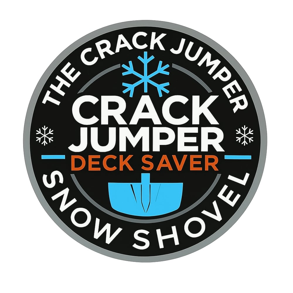 Image of Deck Safe Snow Removal with the CRACK JUMPER™ Snow Shovel. 