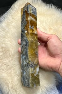 Image 2 of Yellow Fluorite & Moss Agate Tower #2410