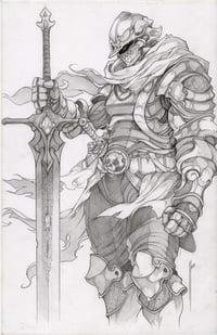 LONE KNIGHT ORIGINAL PENCIL ART SIGNED