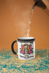 Image 2 of Desde el Cielo Cartoon Virgen Mug 12oz with Handle