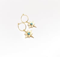 Image 2 of Créoles Etoiles | turquoise