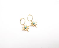 Image 3 of Créoles Etoiles | turquoise