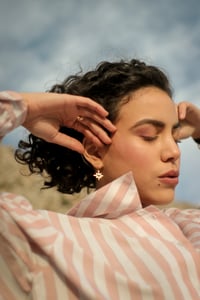 Image 4 of Créoles Etoiles | turquoise