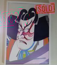 Image 1 of SOLD Kabuki with silver leaf on canvas