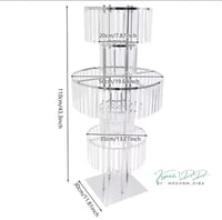 Image 1 of Kaylabelledidi 43.3in 2 Pcs 5-Tier Wedding Gold Vases Centerpieces with Hanging Crystals