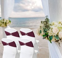 Image 1 of Spandex Chair Sashes Bands 50PCS Stretch Chair Ties Bows with Buckle Slider for Wedding Party