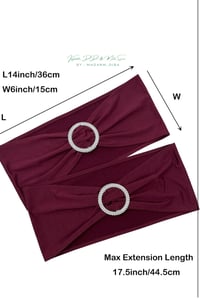 Image 2 of Spandex Chair Sashes Bands 50PCS Stretch Chair Ties Bows with Buckle Slider for Wedding Party