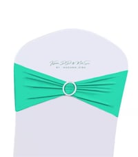 Image 3 of Spandex Chair Sashes Bands 50PCS Stretch Chair Ties Bows with Buckle Slider for Wedding Party