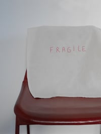 Image 1 of FRAGILE Hand Embroidered Organic Cotton Tea Towel